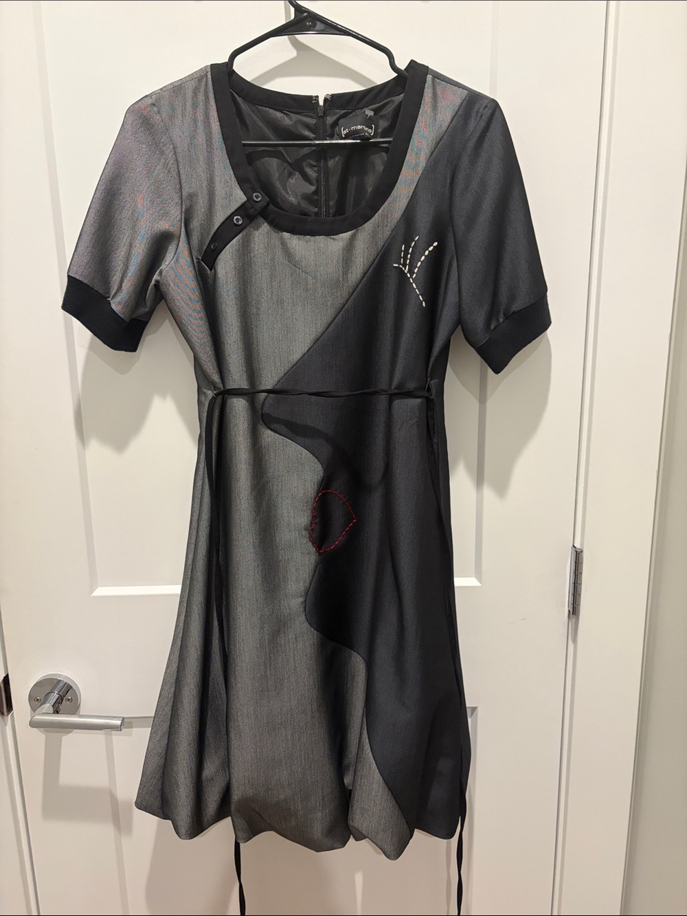 Women's Black Short-Sleeve Midi Dress by Scandinavian designer
